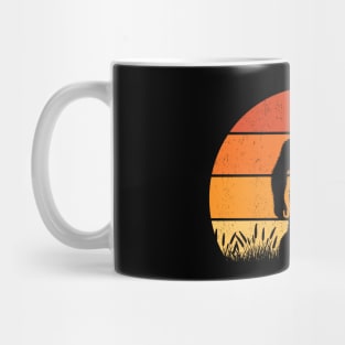 Bigfoot Sasquatch Cowboy in the Wild Vintage Retro Sunset Outdoor Mug